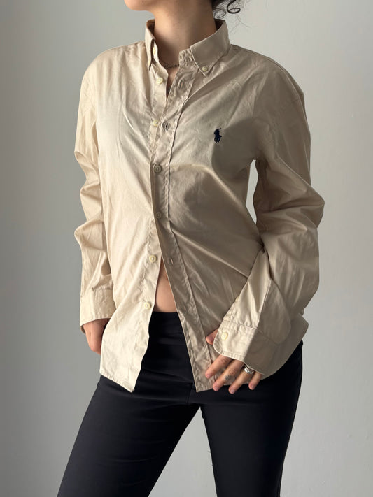 Ralph Lauren beige button up shirt