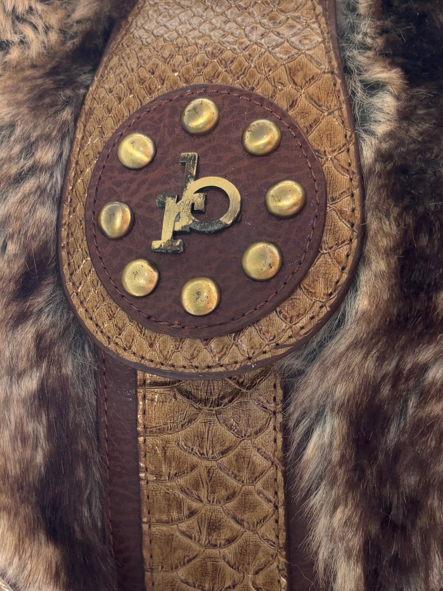 Roccobarocco brown fur bag