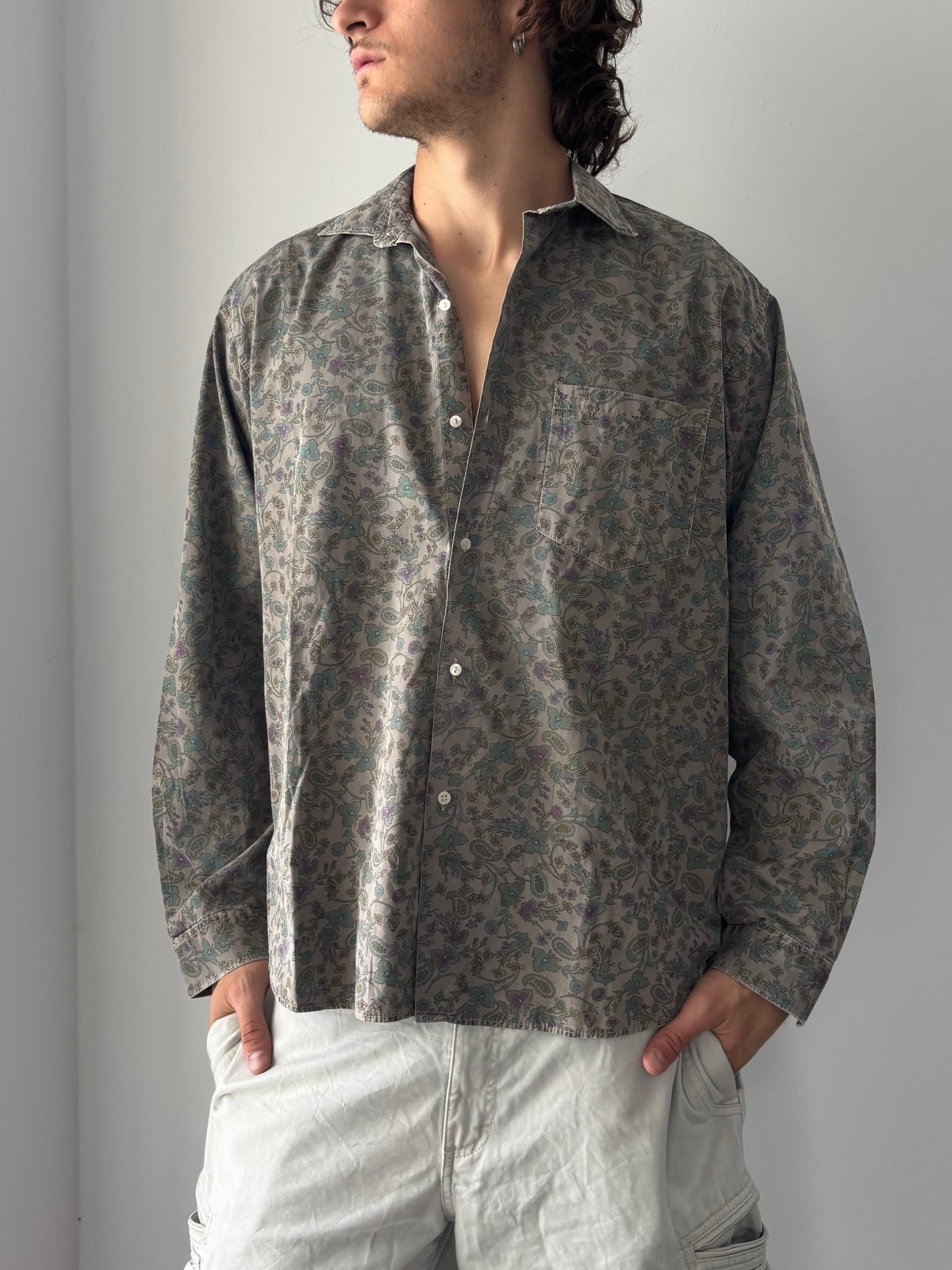 Floral long sleeve button up shirt