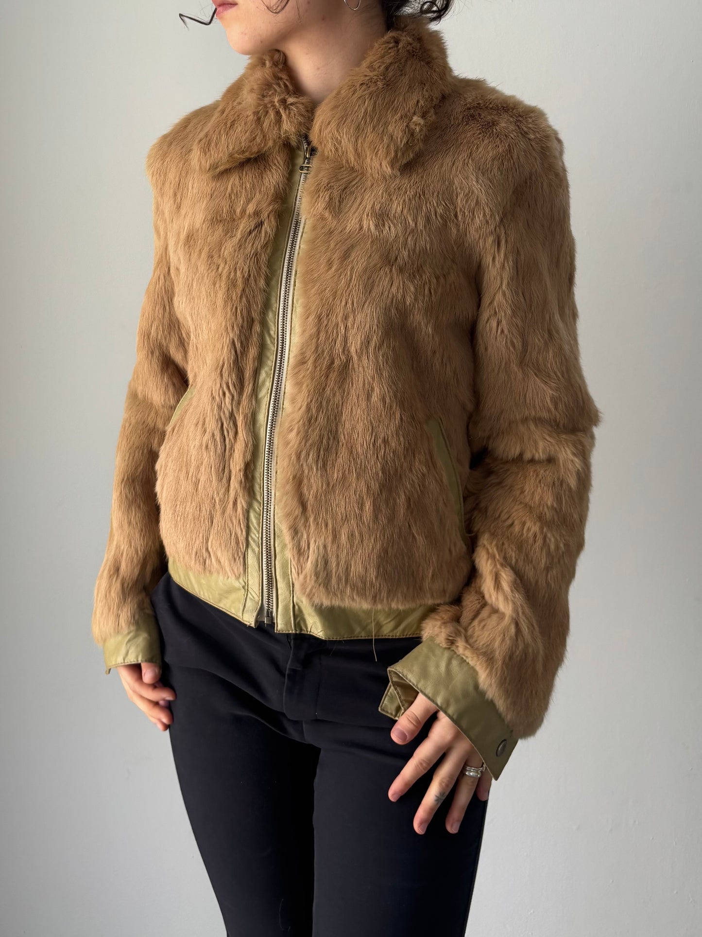 Real Fur zip up jacket