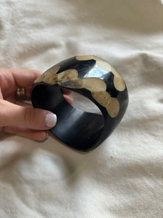 Asymmetrical wooden bangle