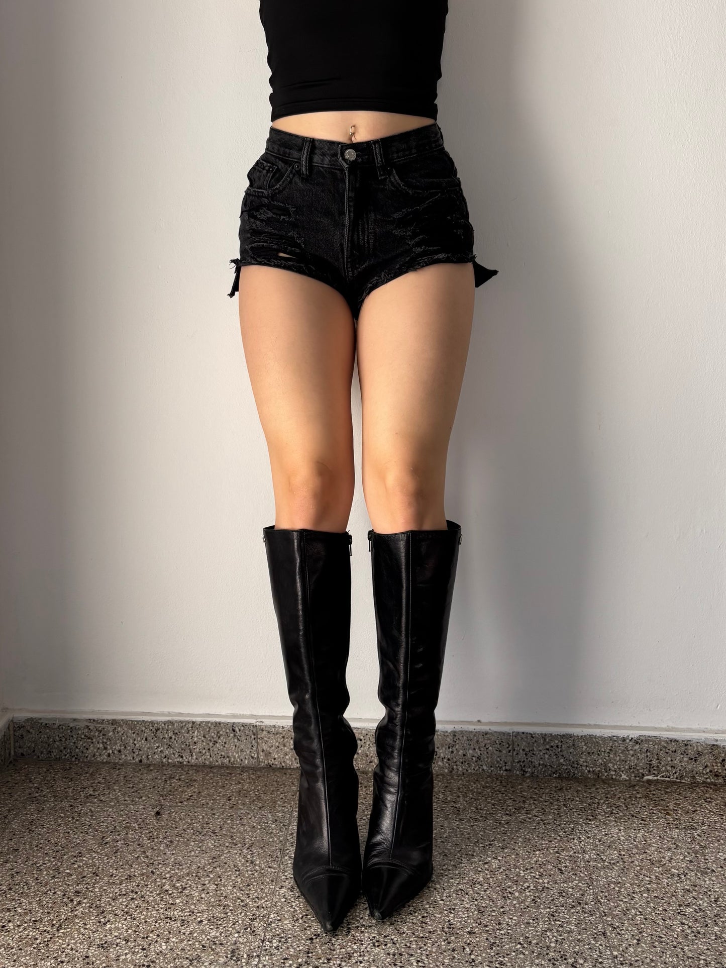 Buffalo London black leather boots