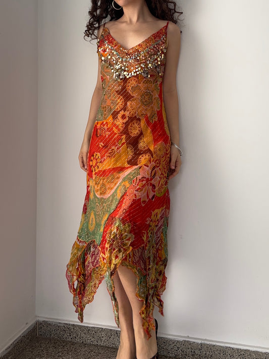 Orange vintage fairy dress