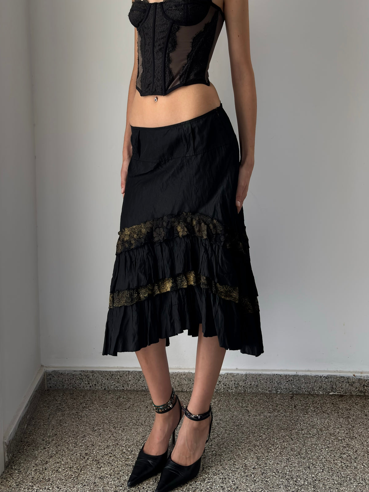 Black asymmetrical fairy skirt