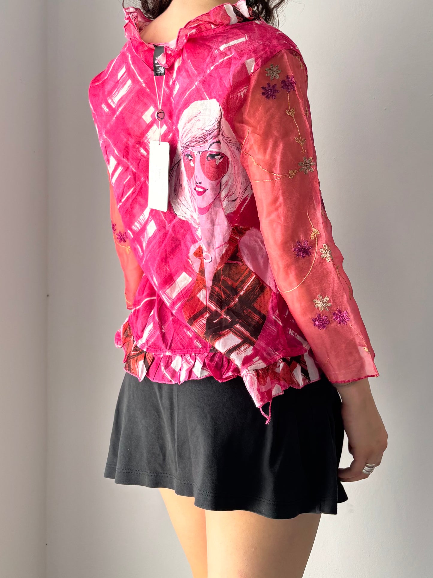 Custo Barcelona pink tie cardigan