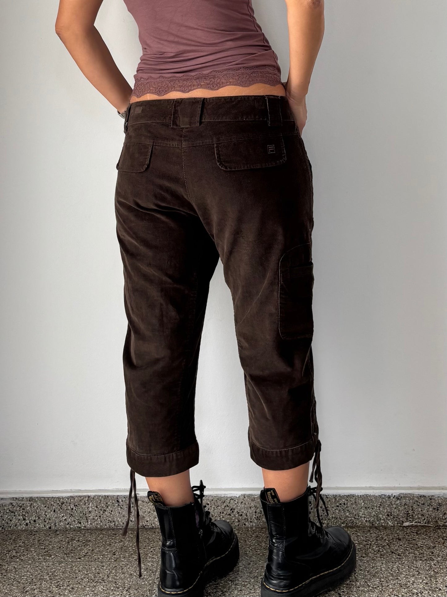 Fila brown corduroy capri pants