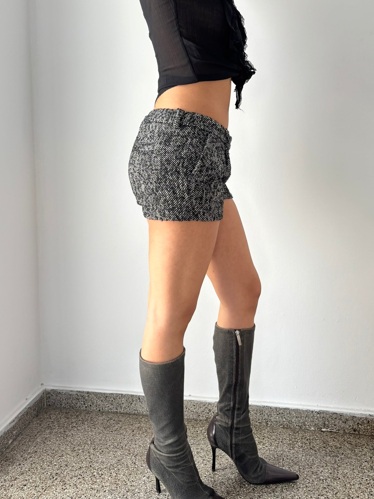 Grey Sisley knit shorts