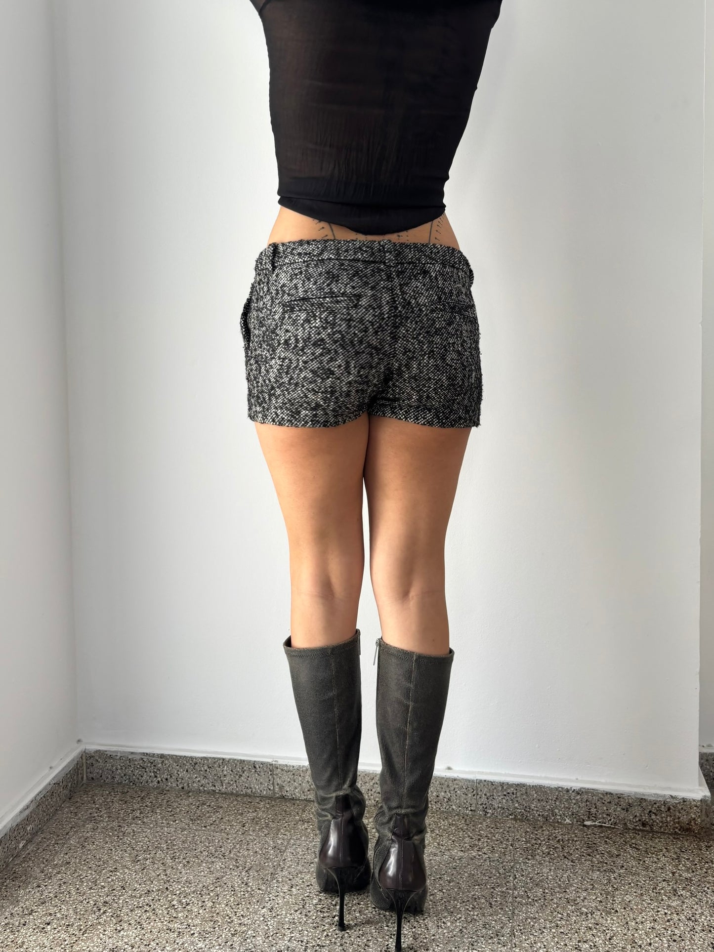 Grey Sisley knit shorts