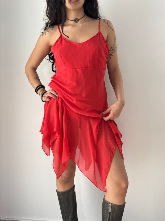 Red flowy fairy dress