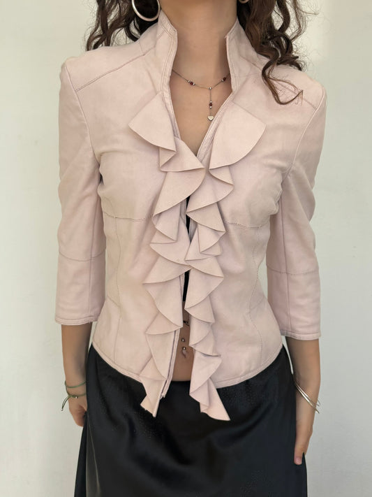 Karen Millen pink suede jacket